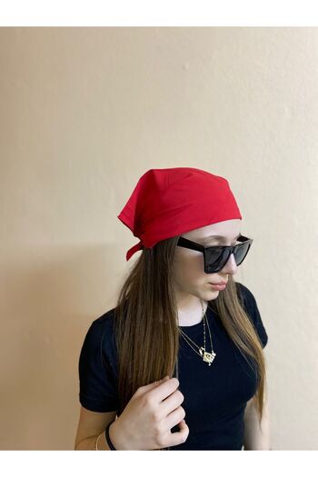 sema aksesuar Red Solid Color Bandana - Scarf