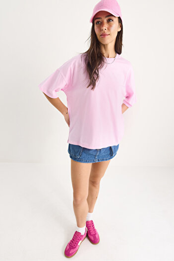 Bianco Lucci Γυναικείο 100% οργανικό βαμβάκι Oversize Basic T-Shirt 60602065