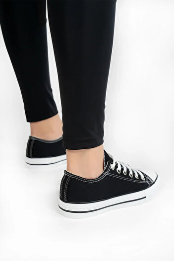 Cochines Women's Black White Short Casual Linen Sports Shoes Sneaker