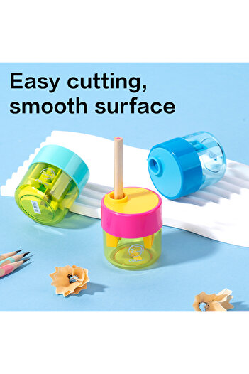 Deli Deli EH558 Two-hole Pencil Sharpener, 12PCS – Compact, Colorful Design for School Use