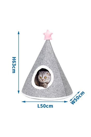 CHIRASO CHIRASO Igloo Cat House, Conical Design, Gray