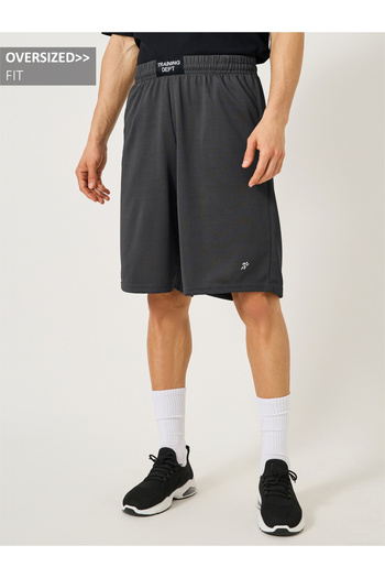Styli Mesh Insert Oversized Training Shorts with Badge Detail