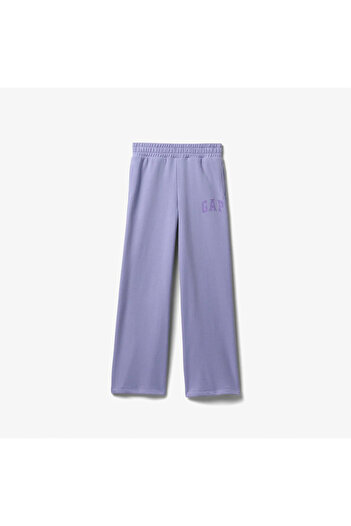 GAP Relaxed Fit Wide Leg Çocuk Mor Eşofman Altı