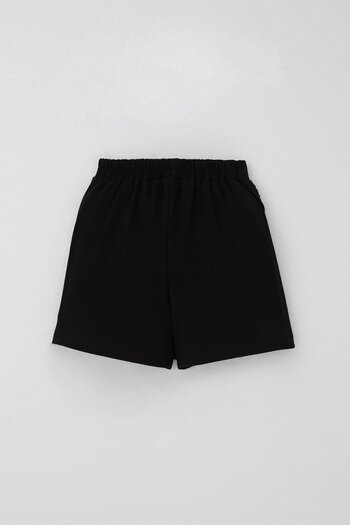 Breeze Girl's Shorts Skirt with Bow Accessory and Ruffles, Age 6-10, Black