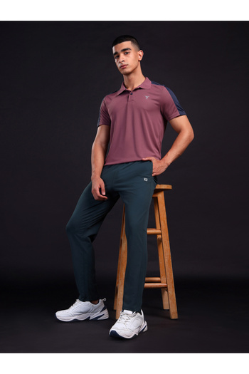 Technosport By Styli Solid Slim Fit Trackpants with Drawstring