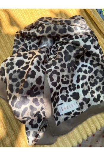 shalby Hijab Women Leopard Patterned Soft Cotton Shawl Khaki