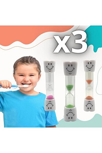 Melostu Set of 3 hourglasses, multicolor plastic for universal use, 3 minutes, Melostu