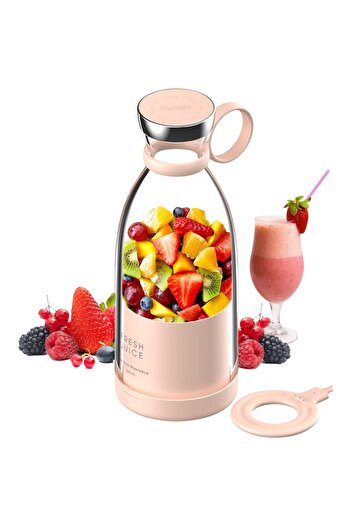 Smart Vibe Mini Blender Electric, MixUP SmartVIBE™, Incarcare Wireless, Portabil, 350ml, 20.000 rpm, Pink