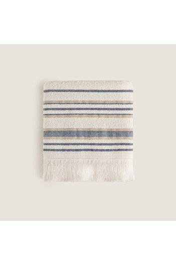 Chakra Derin Hand Towel 30x50 cm ECRU/MARINE BLUE
