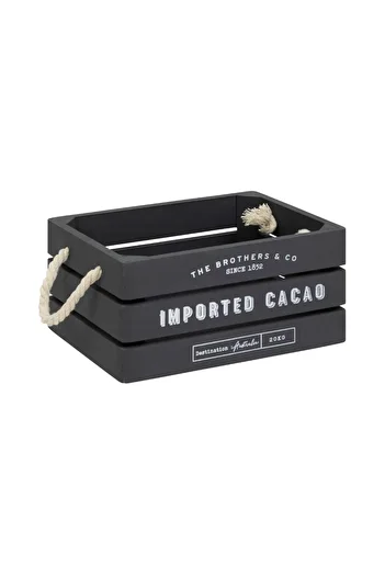 Atmosphera Créateur D'intérieur Set of 3 Denys boxes, wood, black, 23 x 17 x H 11 cm, 29 x 21 x H 13 cm, 35 x 25 x H 15 cm