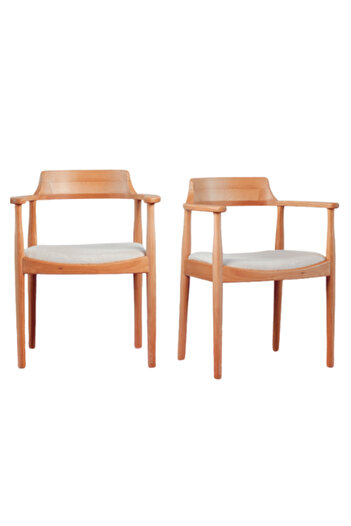 Woodenbend Eva Ahşap Modern Kolçaklı Sandalye 2 Adet – Kayın Ağacı, Ergonomik ve Konforlu Oturum