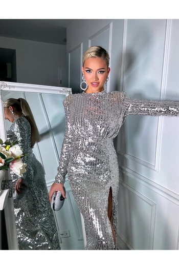 Pretty Elegant dress with silver sequins