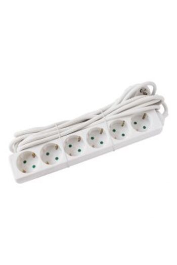 Homelux Extension Cord with Switch Strohm, 6 Outlets, Child Protection, 3x1mm, 5 m, White