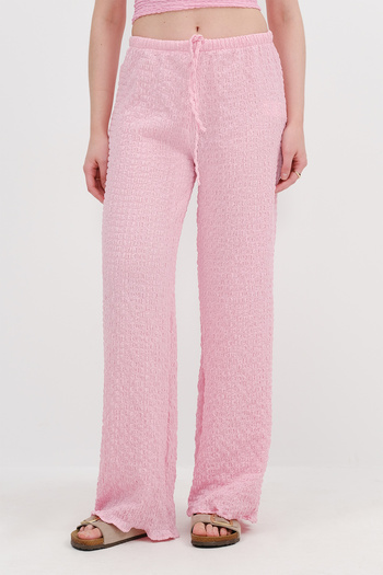 Addax Textured Wide Leg Trousers Pn13895-İ9