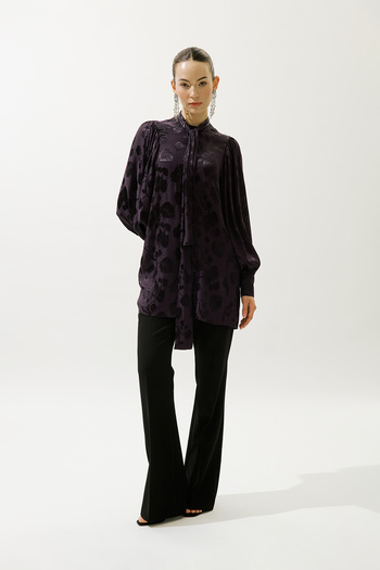 Manuka Jacquard Satin Shirt Purple