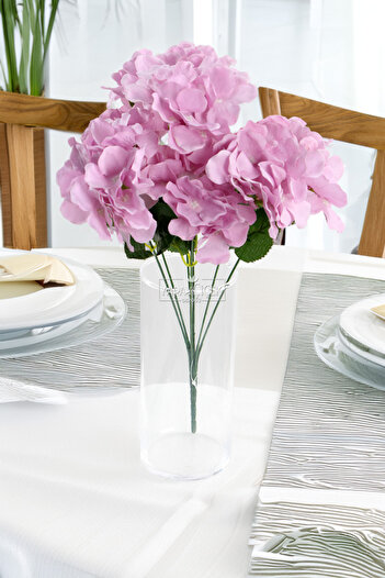 Yapay Çiçek Deposu Artificial 7 Branch Hydrangea Bouquet 40 cm Lilac