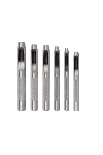 Globalport Retail Set of 3-8 mm pre-drills, 6 pcs, impact steel, for leather, cardboard, rubber