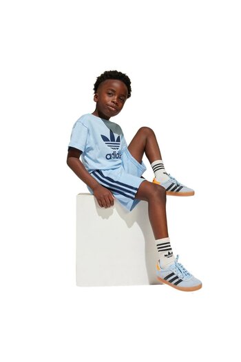 adidas Çocuk Mavi Eşofman Short Tee Set Jc9160