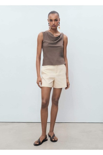 MANGO Woman High-waisted straight-cut shorts