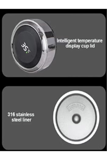 MOOGMAX 600ml Smart Bottle - Keeps hot and cold with a temperature display and a stylish design for travel and work