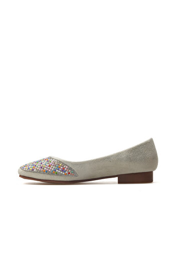 Guja Woman's stone detailed daily flat shoe 25y 25y179-3 z beige