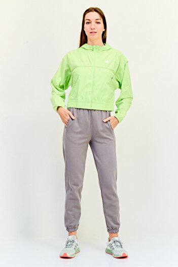 adidas Women Sportswear Fit Long Sleeve Outdoor Windbreaker Jacket, Lime Green