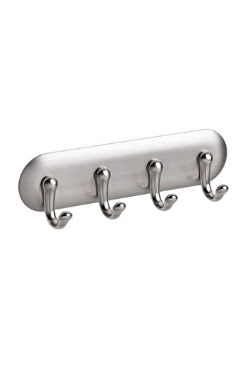 Generic InterDesign Brushed Stainless Steel 4-Hook Rack Chrome 54470