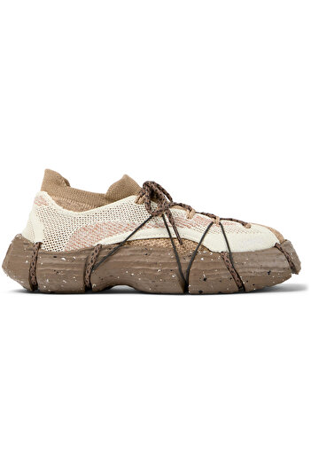CAMPER Women's Brown Color Block Sneaker with Hook And Loop and Removable Cushioned Lightweight Sole