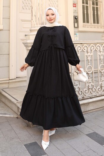 benguen Bow Detailed Dress Suit Black 2271