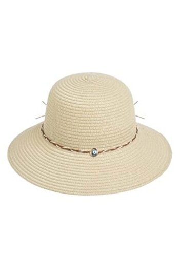 OEM Ecru Hat with Braided Suede Strap & Eye for Women