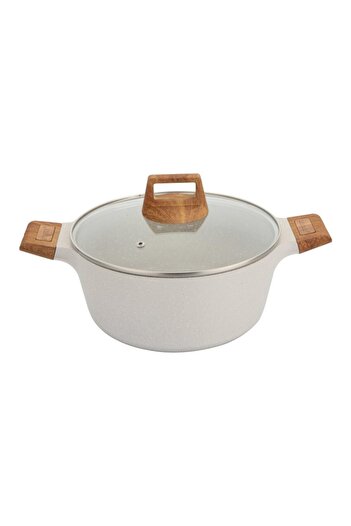 Bergner Casserole with non-stick surface and lid 28 cm Natural