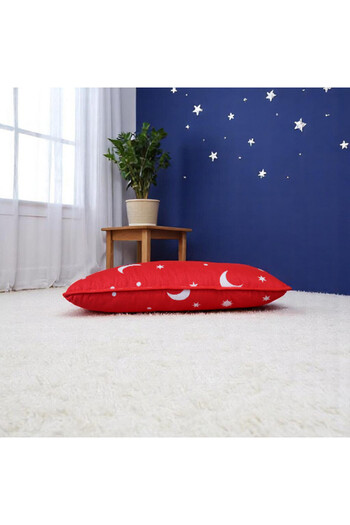 Coneltex Anti-allergic quilted pillow "Moon and Stars" Coneltex, 50 x 70 cm, square, siliconized fiber, red