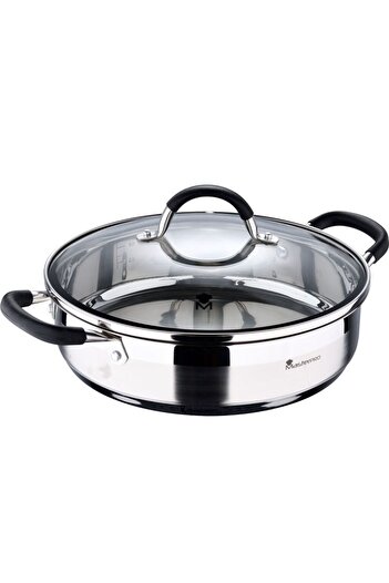 MasterPro Serving tray with lid, stainless steel FOODIES 28 cm 3.8 liters