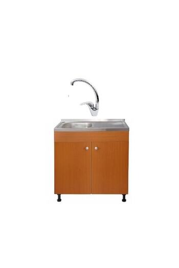 TEMPOLINE Set, Cherry Sink Cover, Raulconstruct, Left bowl sink, swan faucet and siphon