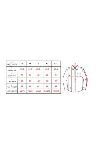 GÖMLEK GALERİSİ Men's Classic Relaxed Fit Plain Cotton Long Sleeve Shirt