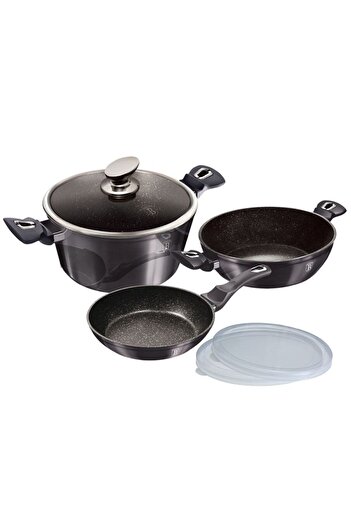 Berlinger Haus Sada nádobí s mramorovým povrchem 6 ks Carbon PRO Line