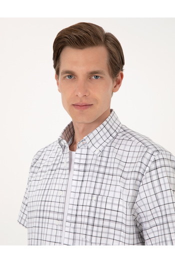 Pierre Cardin Сіра сорочка з короткими рукавами Regular Fit 50303387-VR024