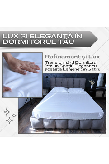 tiam store Satin bed linen, white, elegance and comfort for the bedroom