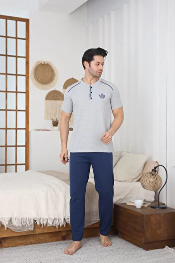 LİLA İÇ GİYİM Чоловічий комплект піжами з коротким рукавом