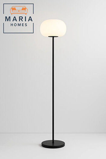 MARIA HOMES Modern Floor Lamp with Ribbed Oval Shade