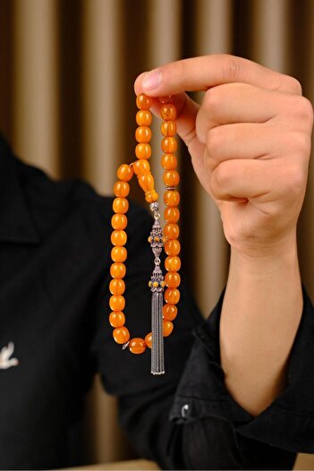 dergah tesbih Old Method Legendary Dough Squeeze Amber Silver Design Rosary