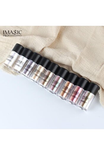 imagic LADY MODEL IMAGIC Metallic Pigment Glitter Eyeshadow Palette | 9 Vibrant Colors | High-Shine, Long-L