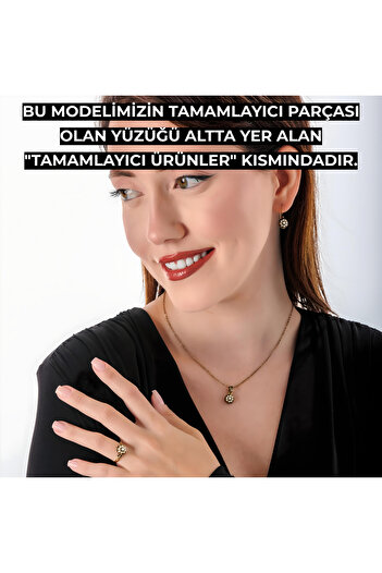 Atelier LEO Handmade Jewellery MİNİMAL GÜL KADIN 2'Lİ TAKI SETİ KÜPE KOLYE TAKIM BAKIR EL YAPIMI KRİSTAL TAŞLI KARARMA YAPMAZ
