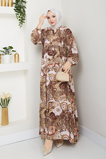 Pamuk Butik Γυναικείο φόρεμα με μοντάλ με γιακά δικαστή