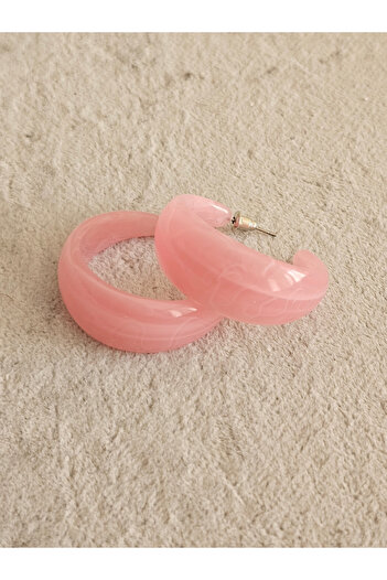 SiestaAccessories Pink Color Acrylic Hoop Earrings
