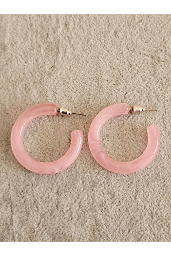 SiestaAccessories Light Pink Color Acrylic Hoop Earrings