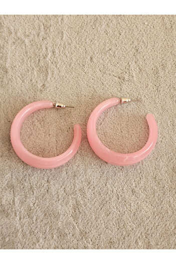 SiestaAccessories Pink Color Acrylic Hoop Earrings