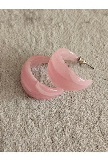 SiestaAccessories Pink Color Acrylic Hoop Earrings
