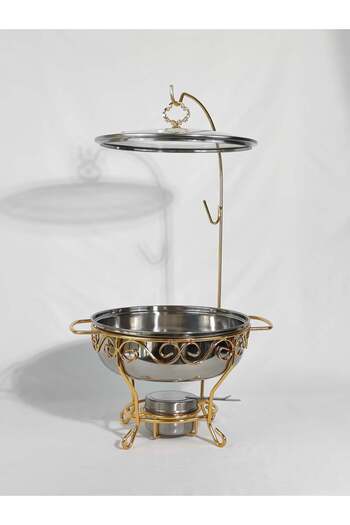 HTH Gold Decal Stainless Steel Chafing Dish with Hook