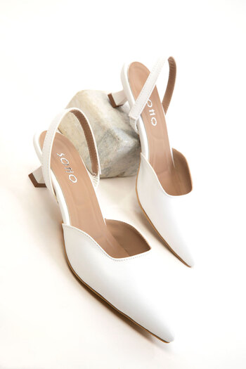SOHO White Women's Classic Heeled Shoes 20650